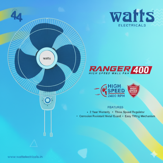 Watts Wall Fan Ranger 400MM 2400 RPM