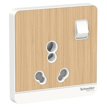 Schneider AvatarOn 3Gang 6/16A Switched Socket